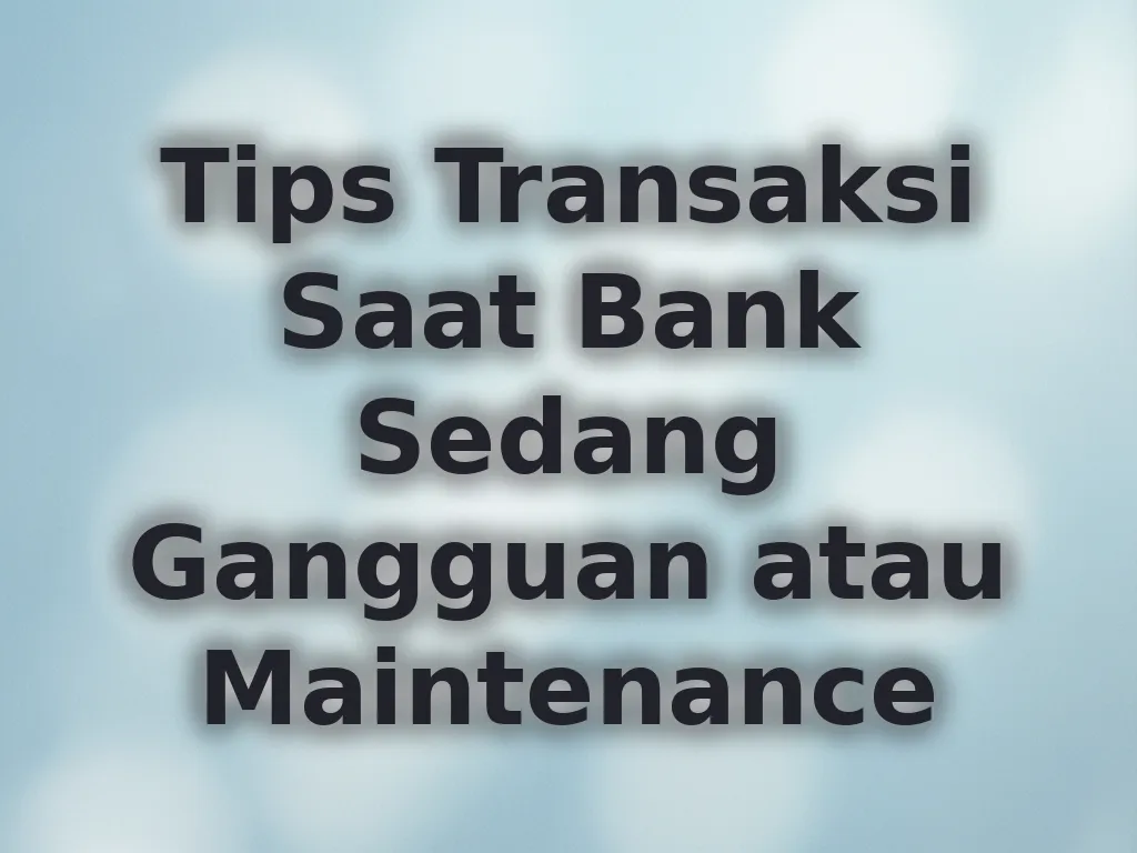 Tips Transaksi Saat Bank Sedang Gangguan atau Maintenance